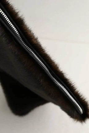 Pochette Loulou de Saison Marron en Fourrure