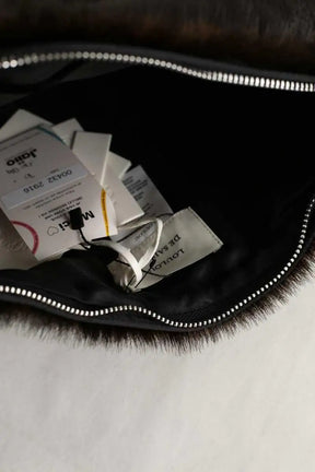 Pochette Loulou de Saison Marron en Fourrure