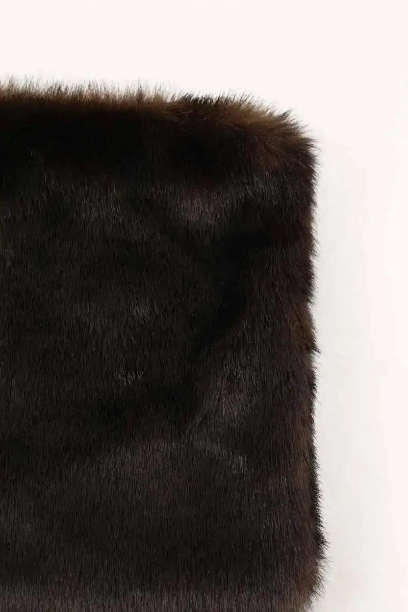 Pochette Loulou de Saison Marron en Fourrure