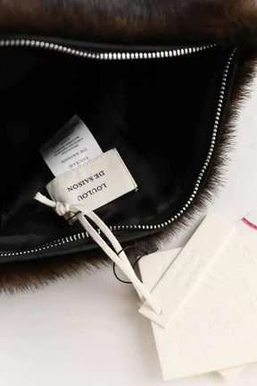 Pochette Loulou de Saison Marron en Fourrure