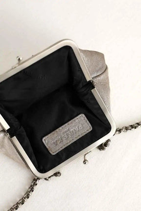 Pochette Paule Ka Argent en Cuir