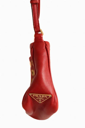 Pochette Prada Nappa grommet Rouge en Cuir