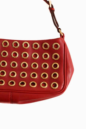 Pochette Prada Nappa grommet Rouge en Cuir