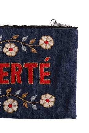 Pochette Rive Droite Paris Bleu en Coton