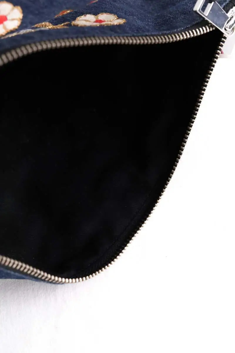 Pochette Rive Droite Paris Bleu en Coton
