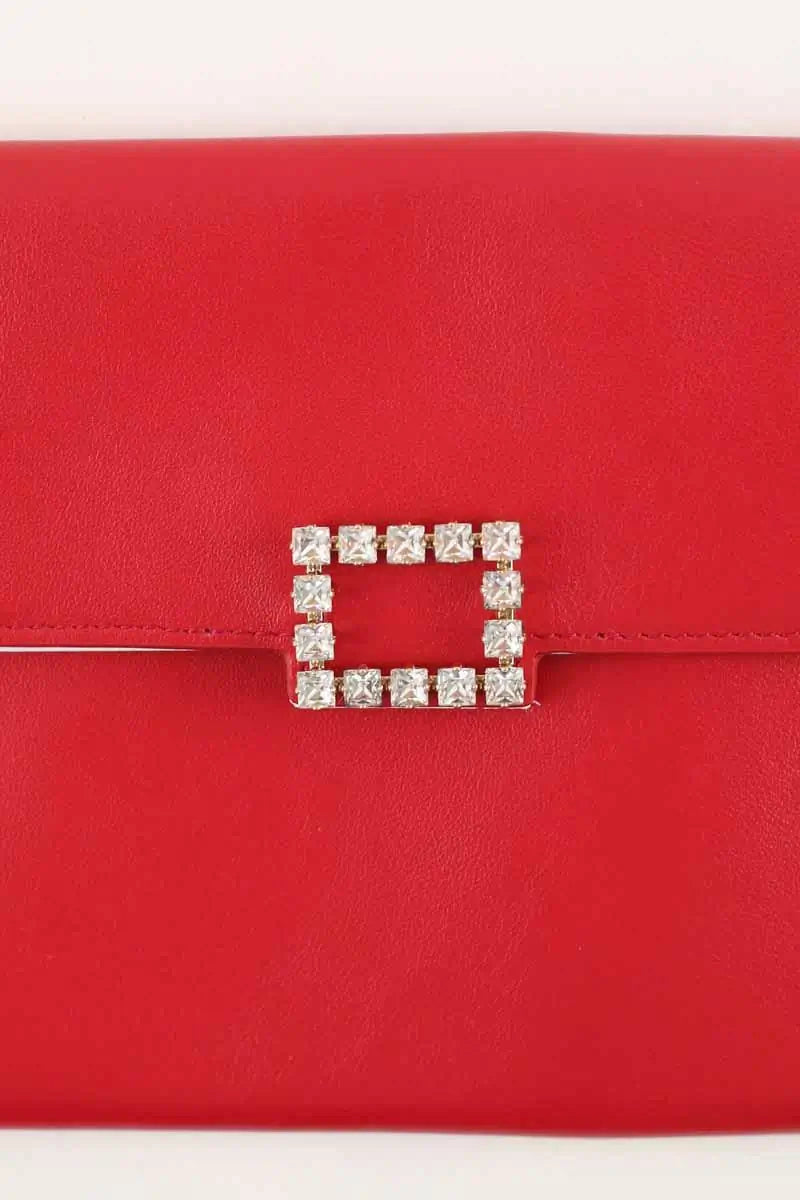 Pochette Roger Vivier Envelope clutch Rouge en Cuir