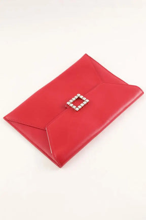Pochette Roger Vivier Envelope clutch Rouge en Cuir