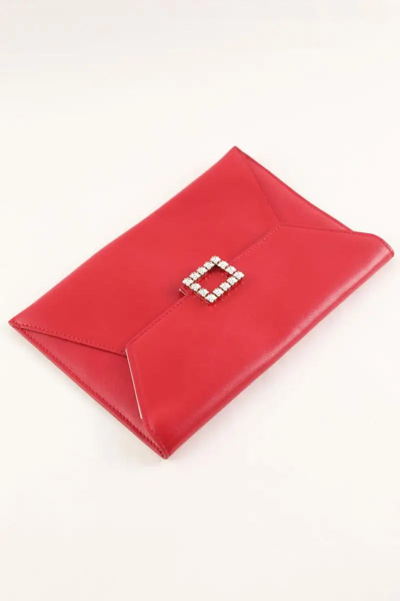 Pochette Roger Vivier Envelope clutch Rouge en Cuir