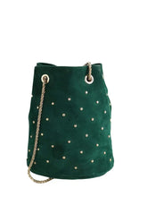 Pochette Sézane Hope Vert en Daim - Seconde Main