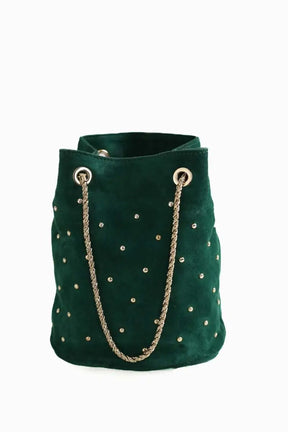 Pochette Sézane Hope Vert en Daim