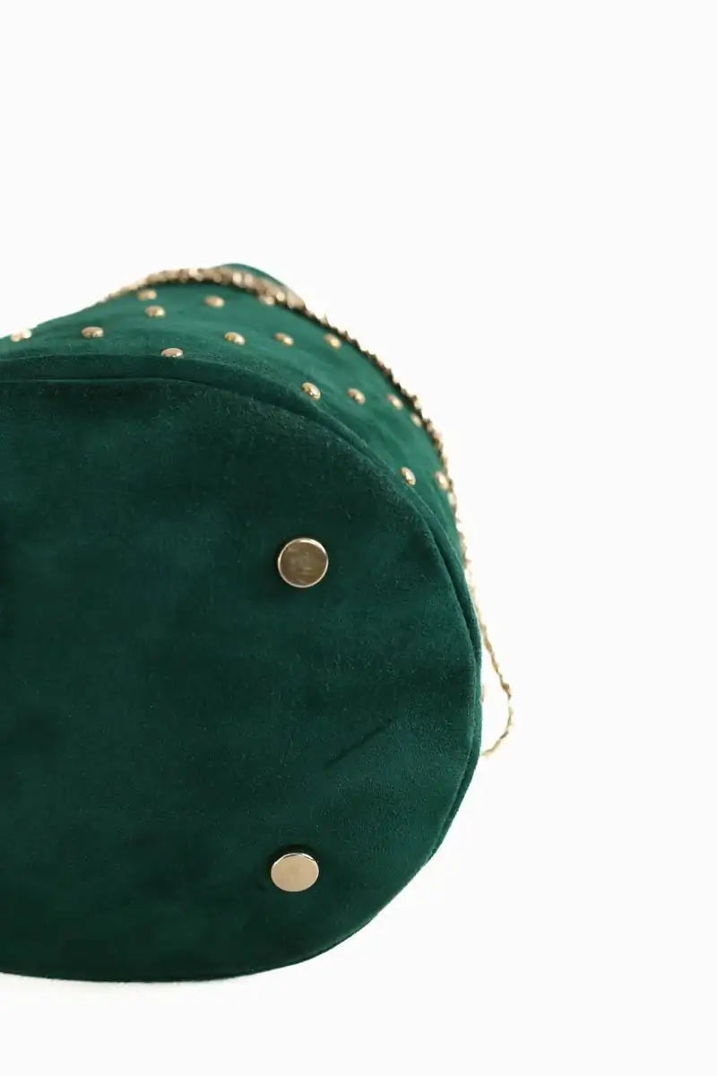 Pochette Sézane Hope Vert en Daim