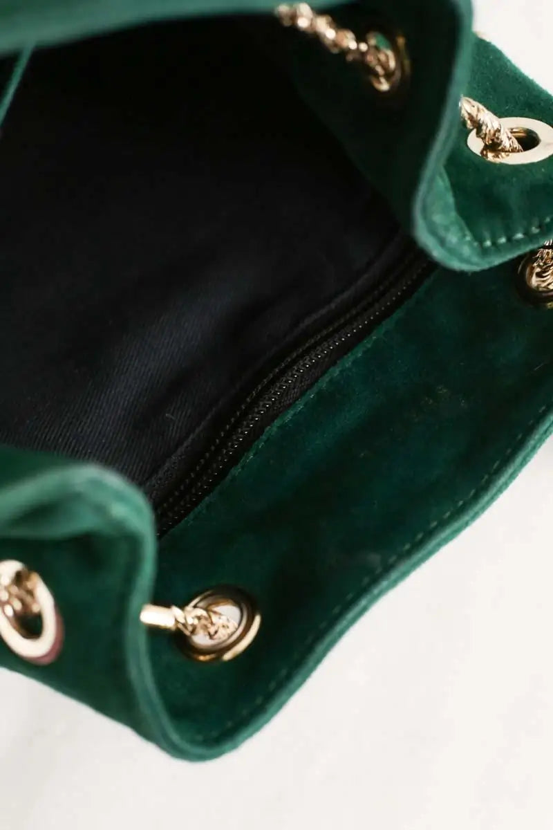 Pochette Sézane Hope Vert en Daim