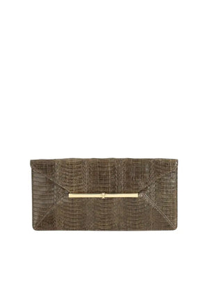 Pochette Tory Burch Kaki en Cuir - Seconde Main