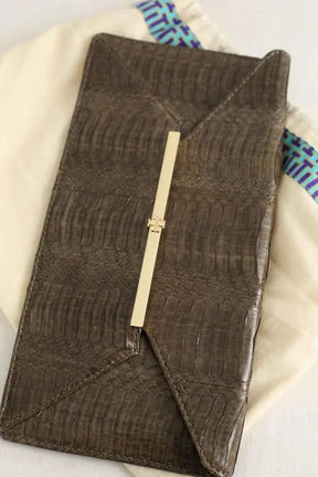 Pochette Tory Burch Kaki en Cuir