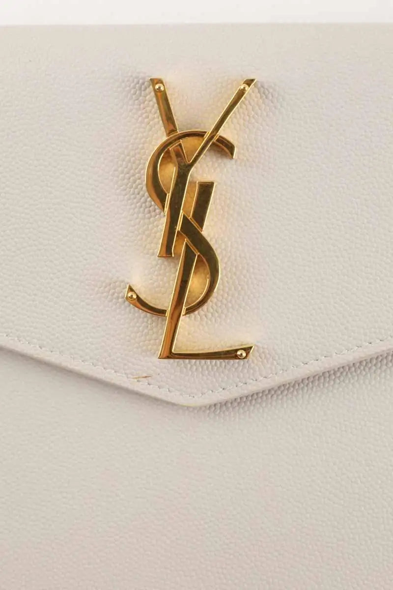 Pochette Yves Saint Laurent Uptown Pochette  Beige en Cuir
