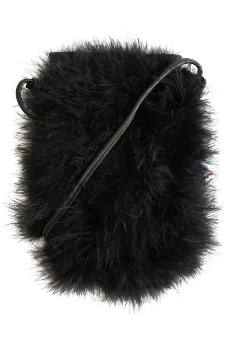 Pochette Yves Salomon Noir en Fourrure - Seconde Main