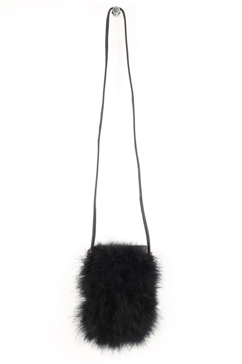 Pochette Yves Salomon Noir en Fourrure