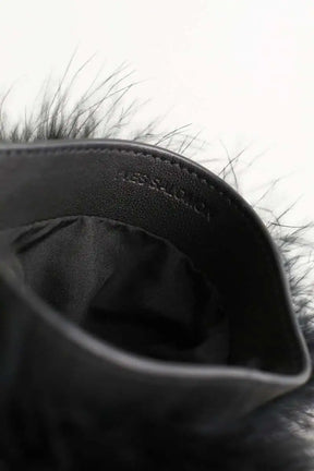 Pochette Yves Salomon Noir en Fourrure