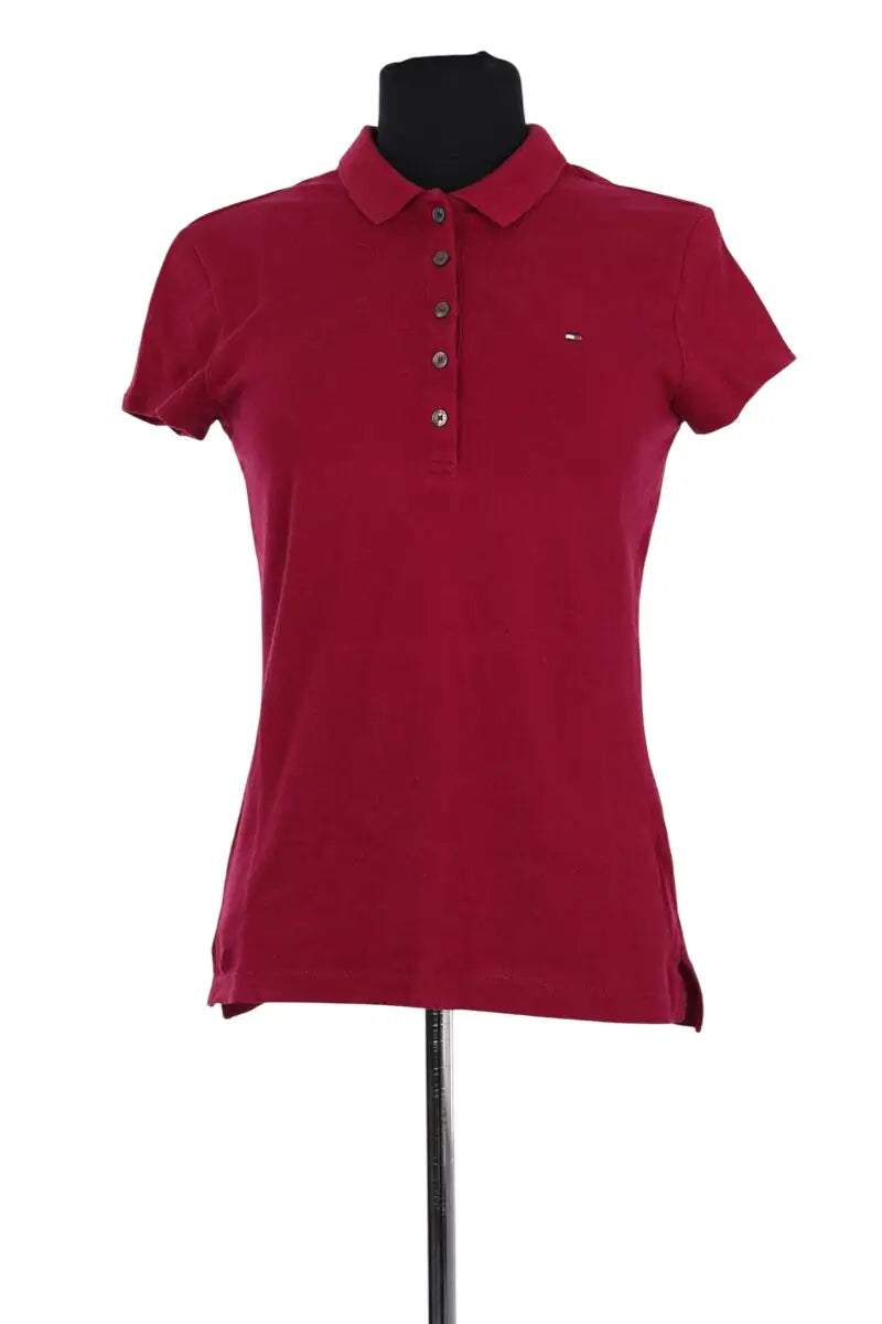 Polo Tommy Hilfiger Bordeaux en Coton, taille XS - Seconde Main