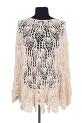 Poncho Antik Batik Ecru en Coton, taille TU - Seconde Main