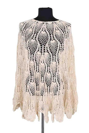 Poncho Antik Batik Ecru en Coton, taille TU - Seconde Main