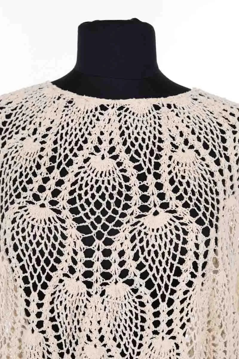 Poncho Antik Batik Ecru en Coton