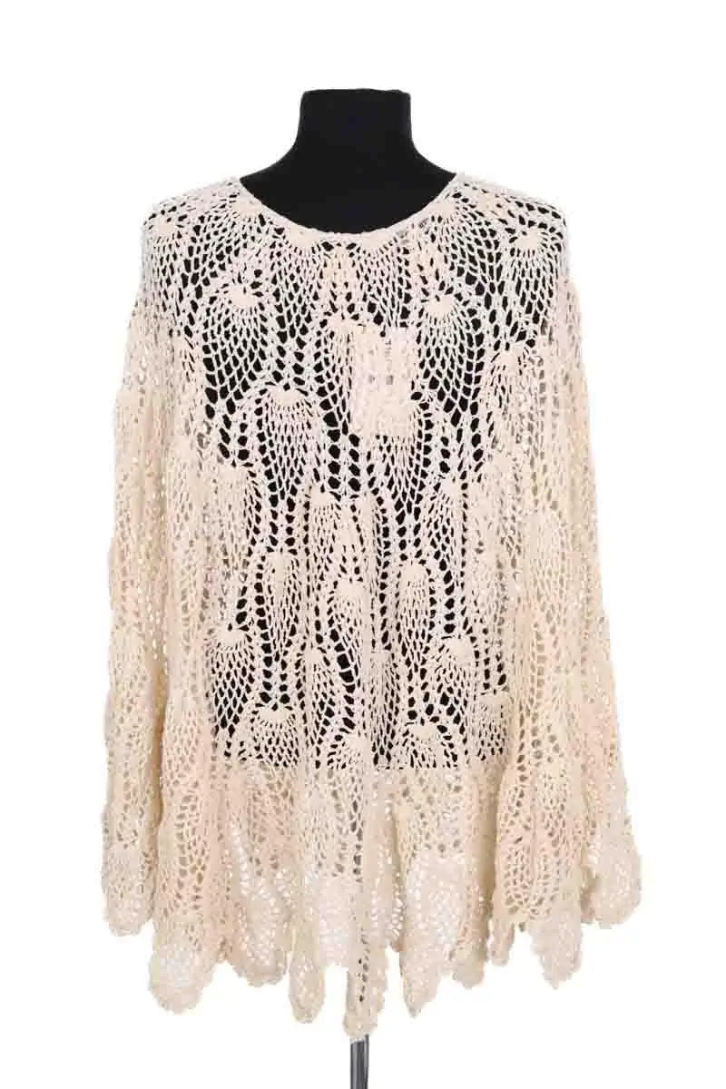 Poncho Antik Batik Ecru en Coton