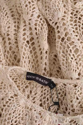 Poncho Antik Batik Ecru en Coton