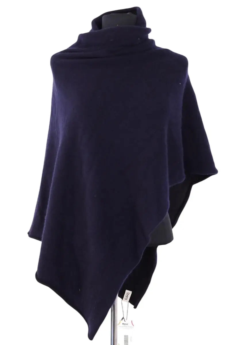 Poncho col roulé Lovers Marine en Cachemire, taille TU - Seconde Main