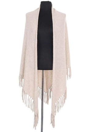 Poncho Kujten Beige en Cachemire, taille TU - Seconde Main