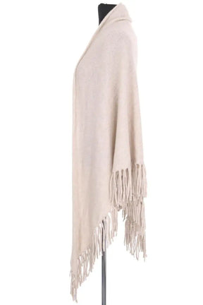 Poncho Kujten Beige en Cachemire