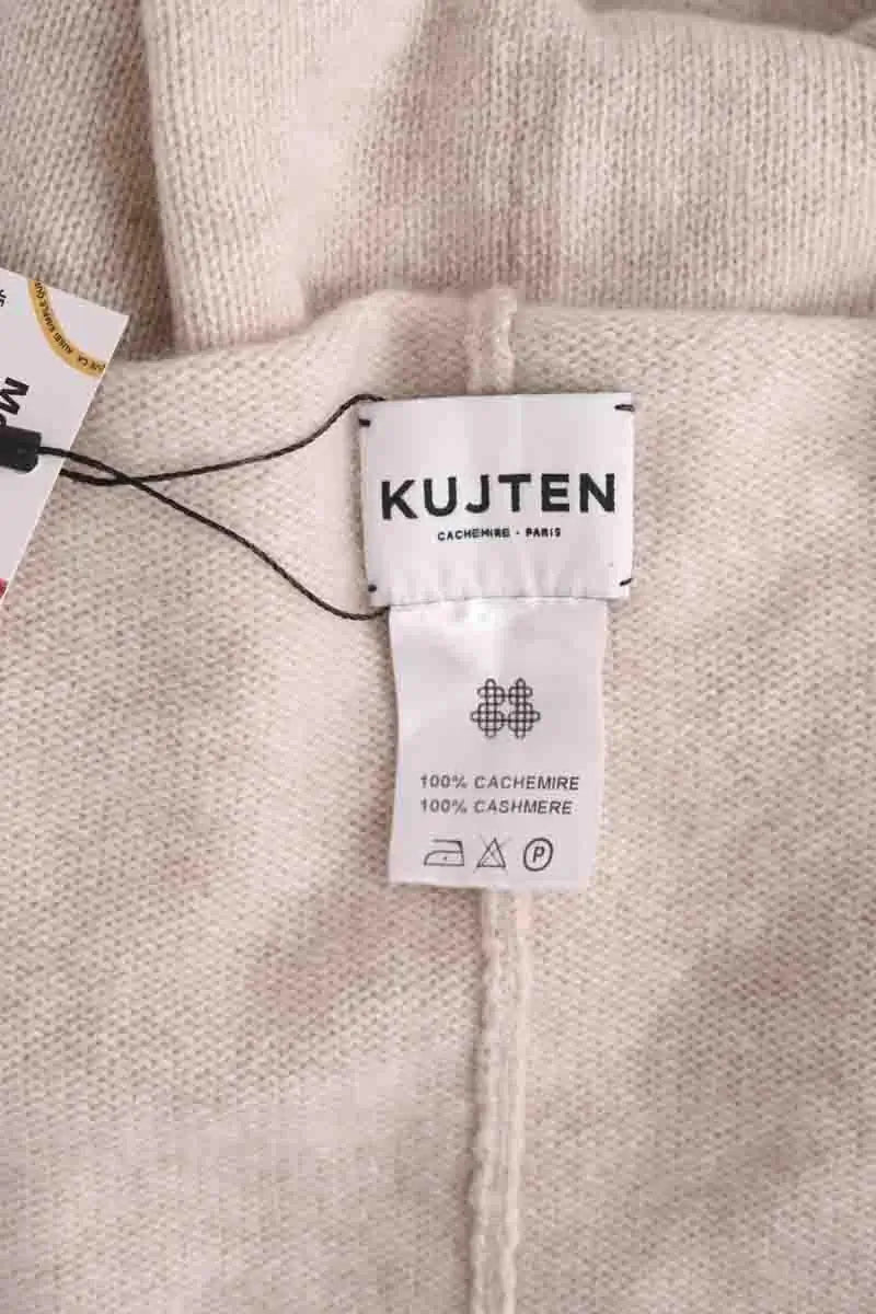 Poncho Kujten Beige en Cachemire