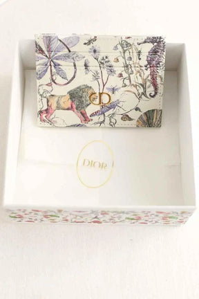 Porte-carte Dior Caro Blanc en Cuir