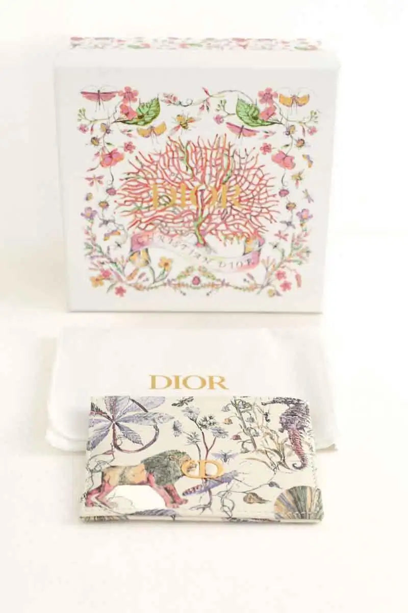 Porte-carte Dior Caro Blanc en Cuir