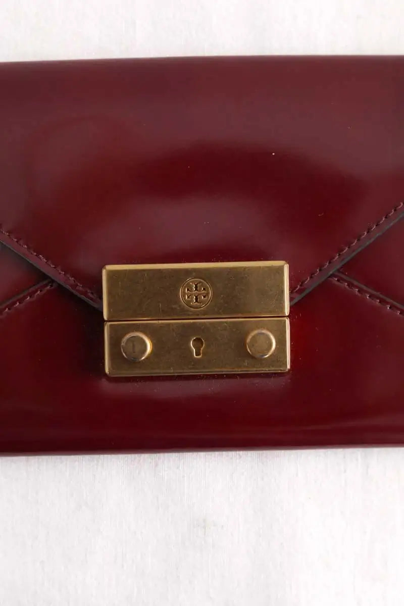Porte-carte Tory Burch Bordeaux en Cuir verni