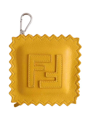 Porte-clé Fendi Raviolo Jaune en Cuir - Seconde Main