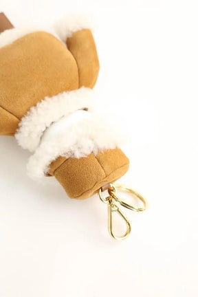 Porte-clé Prada Charm Soft Robot Camel en Cuir