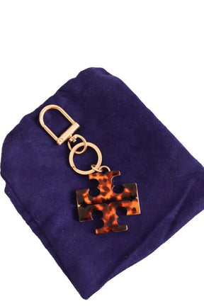 Porte-clé Tory Burch Marron en Synthétique