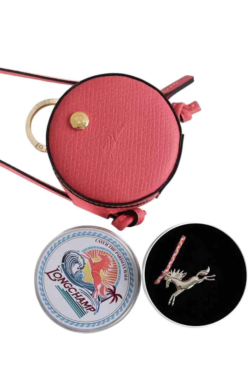 Porte-monnaie à cordon épure Longchamp Rose en Cuir - Seconde Main