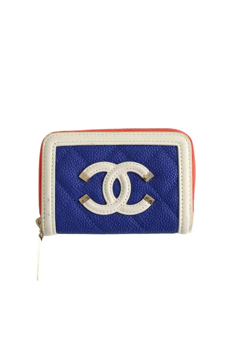 Porte-monnaie Chanel Bleu en Cuir - Seconde Main