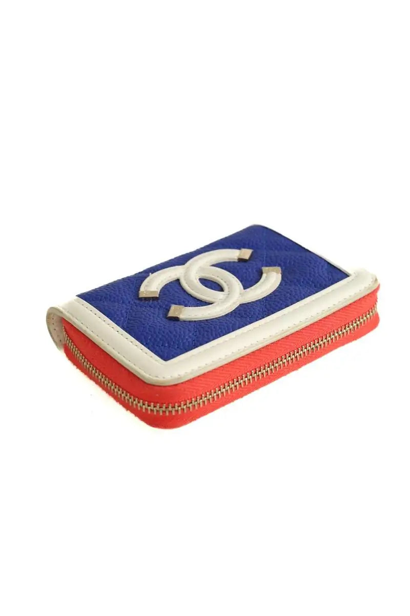 Porte-monnaie Chanel Bleu en Cuir