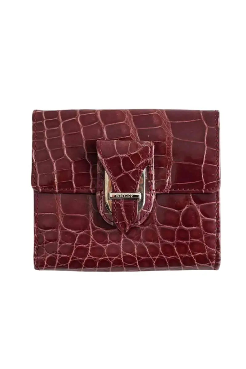 Portefeuille Bally Bordeaux en Cuir - Seconde Main