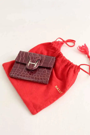 Portefeuille Bally Bordeaux en Cuir