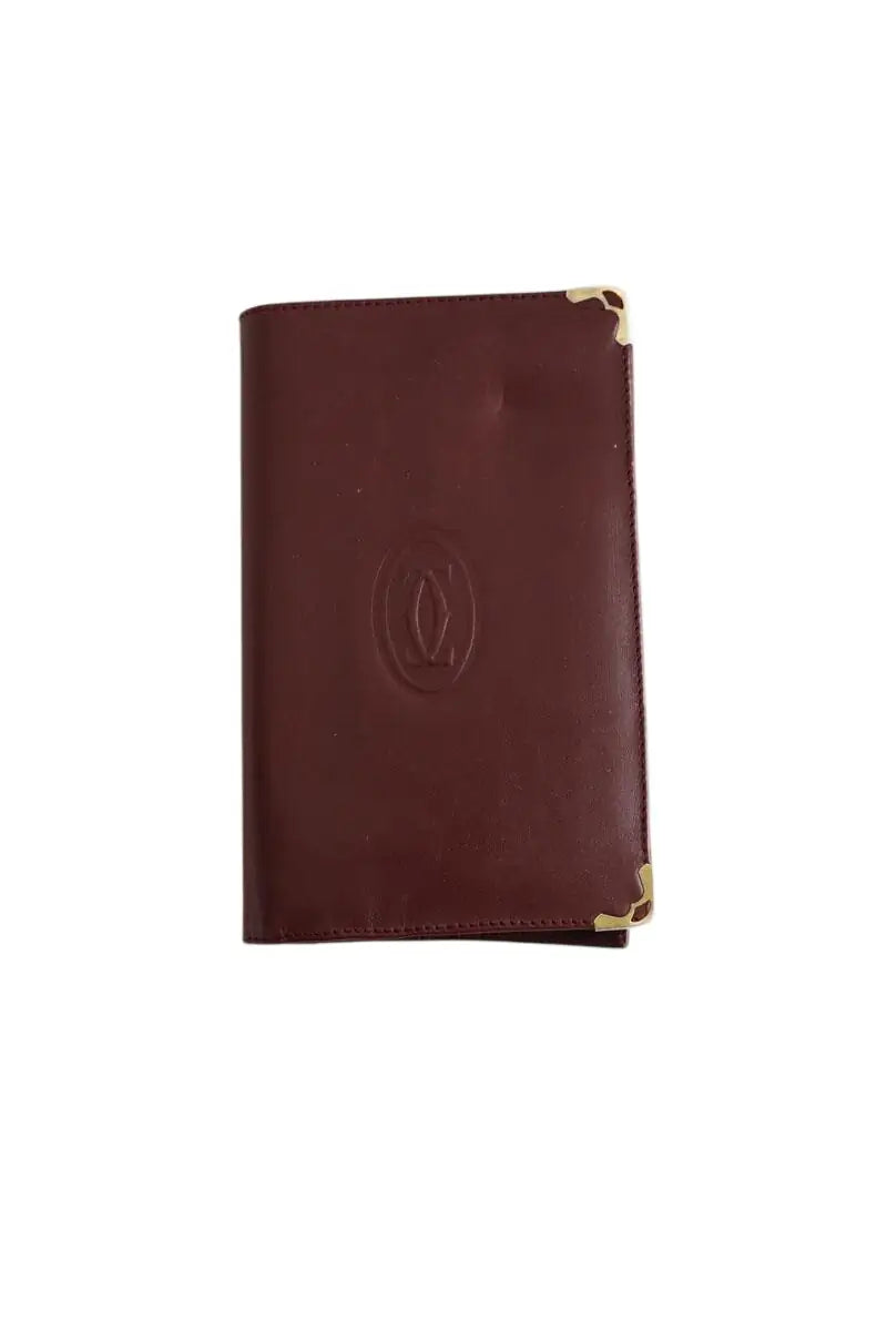Portefeuille Cartier Bordeaux en Cuir, - Seconde Main