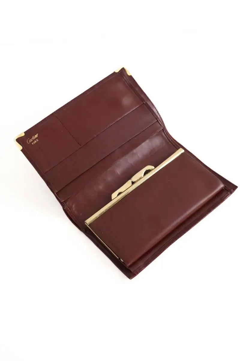 Portefeuille Cartier Bordeaux en Cuir