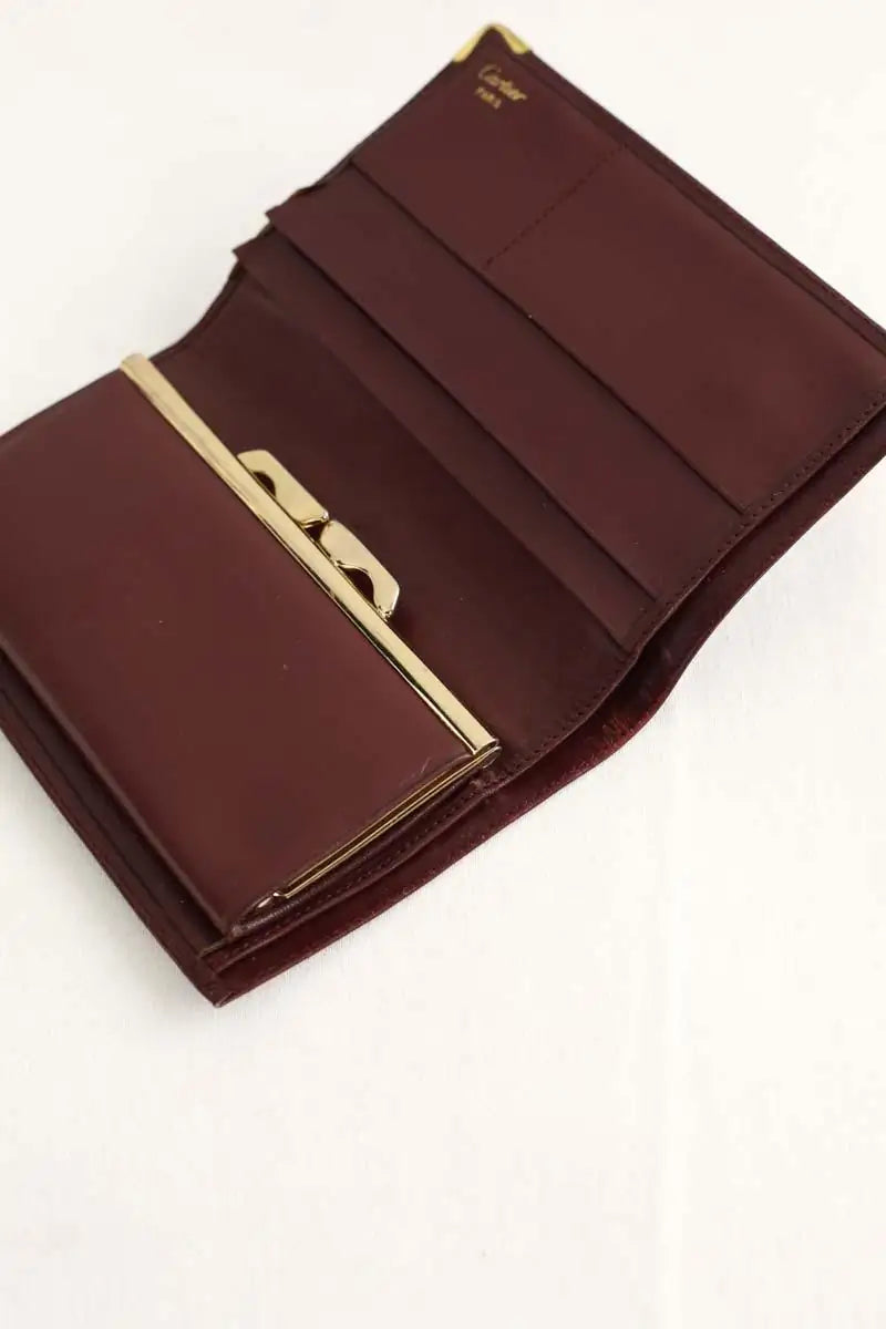 Portefeuille Cartier Bordeaux en Cuir