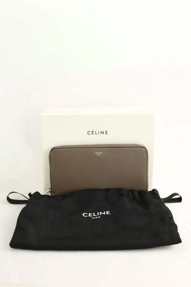 Portefeuille Celine Marron en Cuir