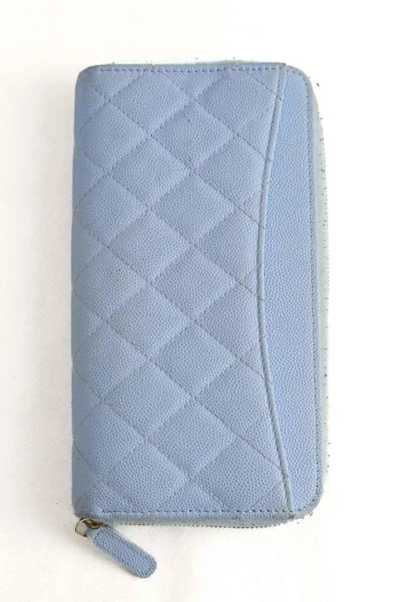 Portefeuille Chanel Bleu en Cuir