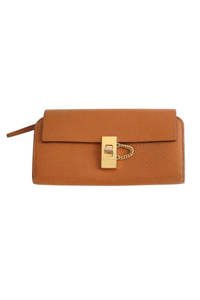Portefeuille Chloé Drew Camel en Cuir - Seconde Main