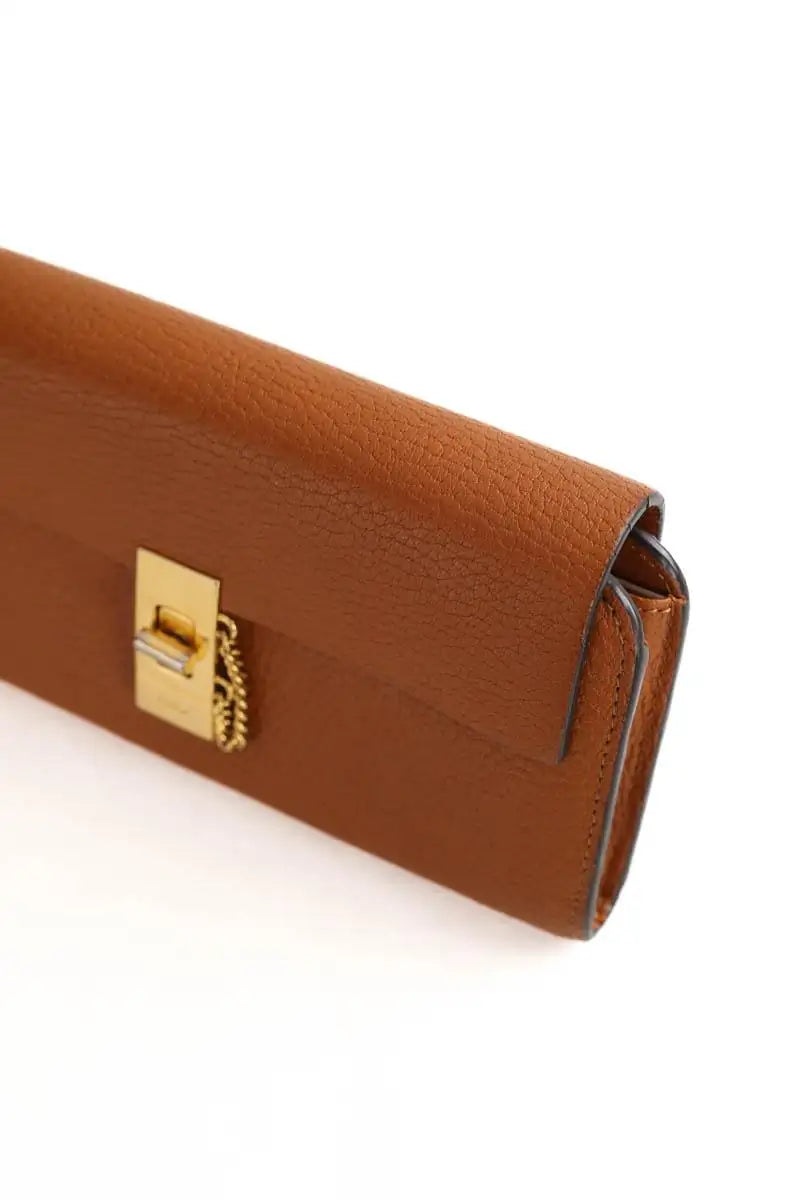 Portefeuille Chloé Drew Camel en Cuir